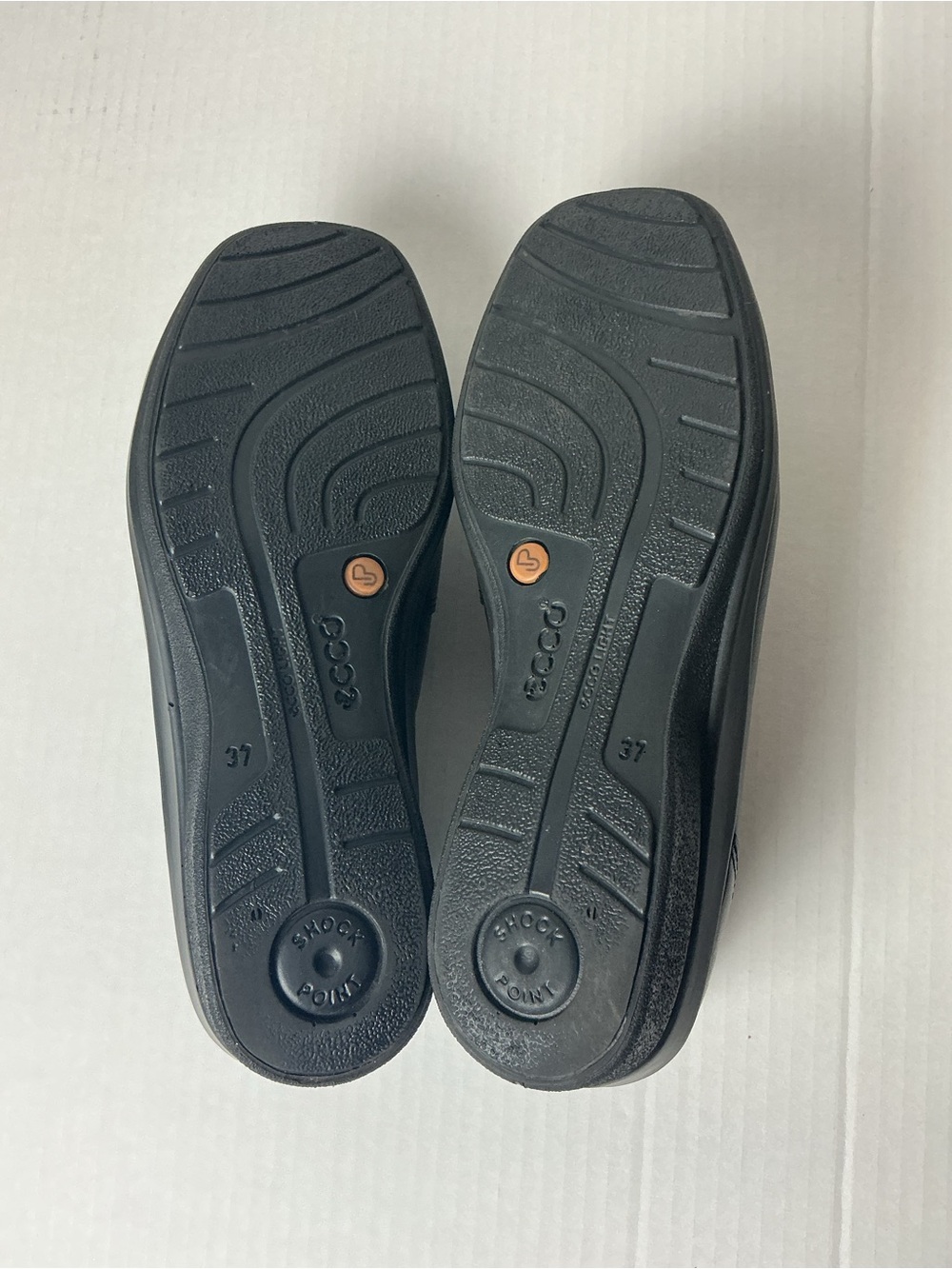 Ecco Women’s Black Leather Slip-On Loafers — Classic Square Toe Size 6.5 - Picture 5 of 5